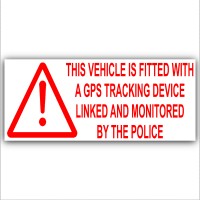 2 x GPS Vehicle Alarm Tracker Security Alarm Stickers Signs-200mm-For Car,Van,Truck,Taxi,Mini Cab,Bus,Coach 